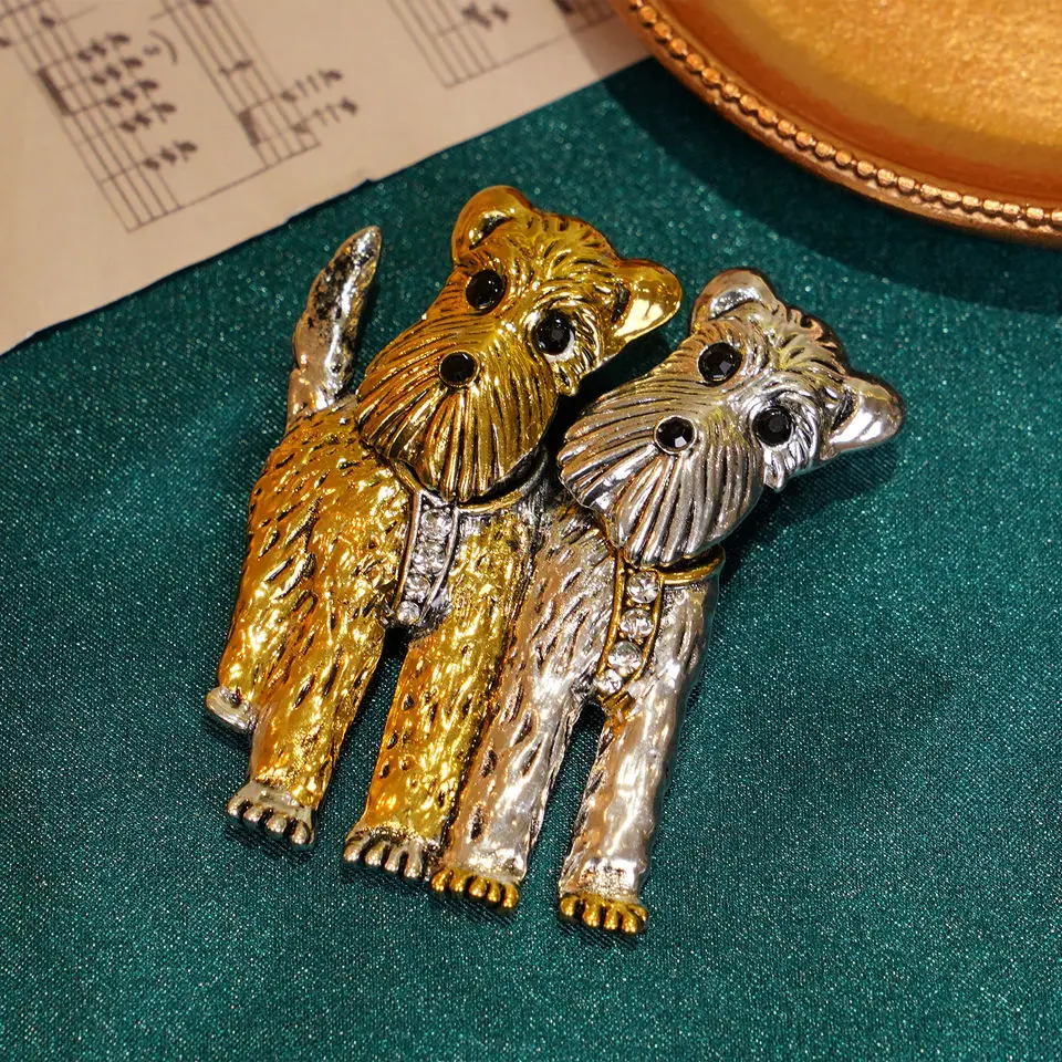 Женские и мужские значки в стиле барокко из сплава с милыми собаками аксессуары