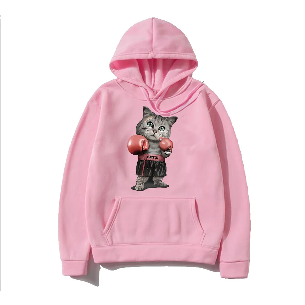 

Толстовка с мультяшным рисунком кота и 2D принтом для взрослых мужчин Осень и Зима Свободный теплый свитер женский уличный оверсайз милая па...