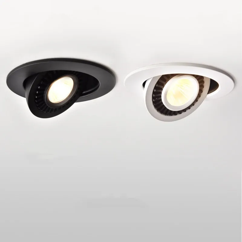 

Embedded 360 Ceiling Dimmable Black/white Bedroom Source Downlight Adjustable Spot Embeddedround ° Light