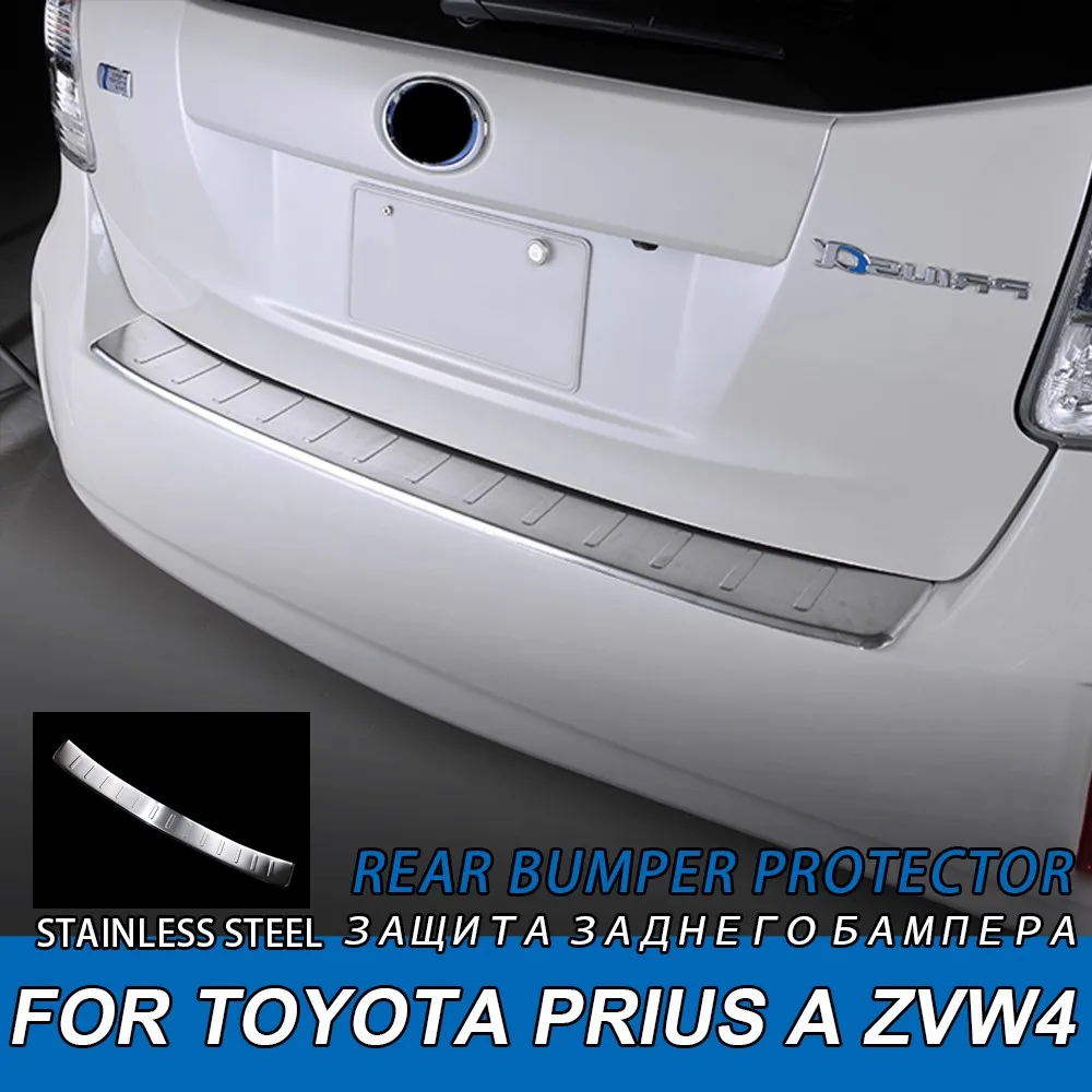 

Car Rear Bumper Protection Stainless Steel Exterior Trim Anti-Kicked Scratch Rear Guard Plate Sticker for Toyota Prius A ZVW40