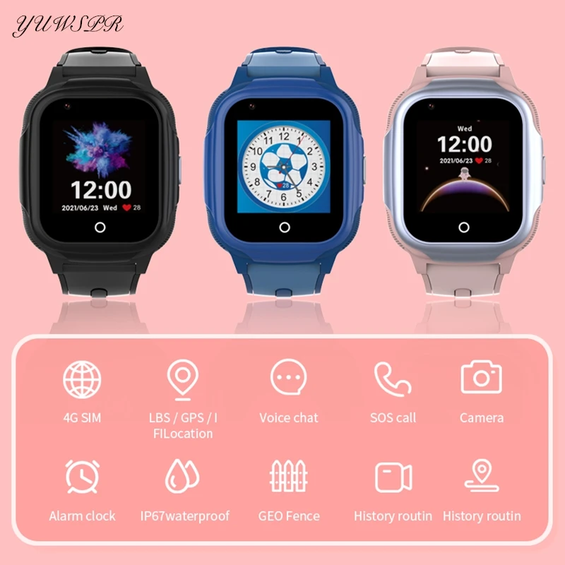

Smart Watch for Children GPS Wifi LBS Location Remote Monitoring SOS Video Call Tracking Boys Girls 4G Smartwatches Phone DF59