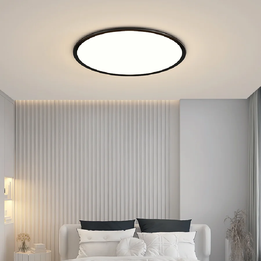 

Ультратонкая Рабочая лампа для гостиной, спальни, кабинета, круглая потолочная лампа, прямоугольная, овальная, белая или черная