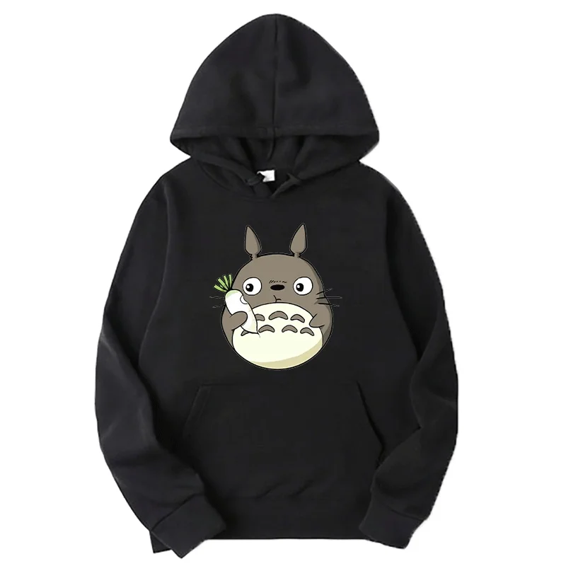 

Модный женский пуловер с длинным рукавом и принтом аниме T-Totoro, необычная свободная хлопковая толстовка с Кулиской