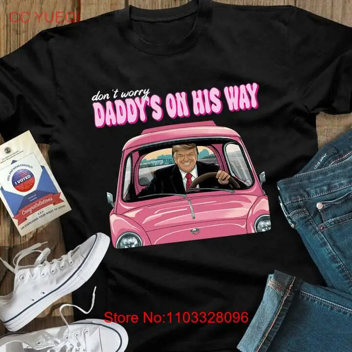Футболка с принтом &quotне волнуйтесь&quot &quotпапа на пути&quot &quotПинки Трамп&quot