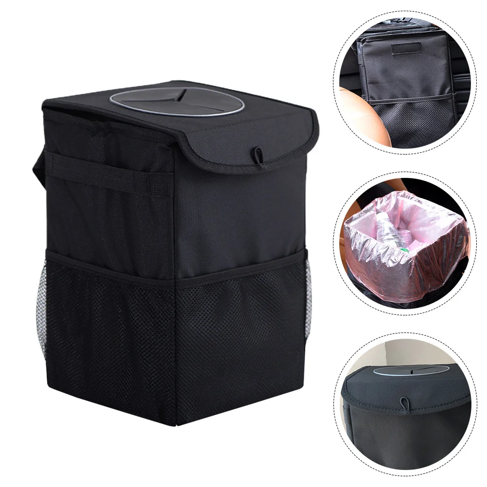 

Car Trash Garbage Can Bincontainer Waste Foldable Auto Storage Vehiclepouch Organizer Hanging Basket Dustbin Seatback Automobile
