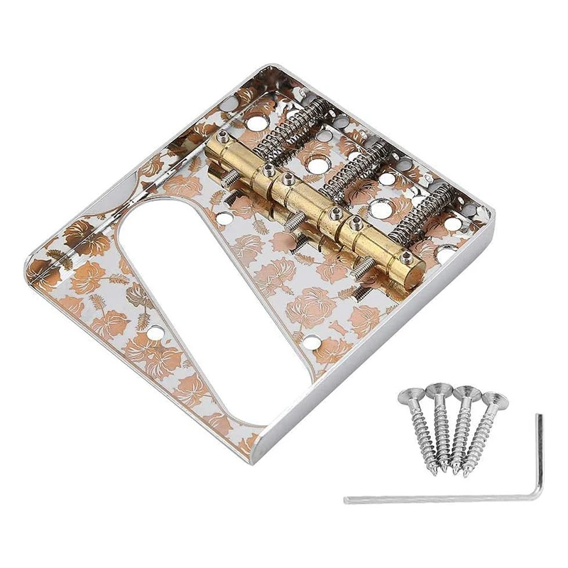 

Guitar Bridge Medal Bridge Plate 3 Saddle 6-String Electrict Guitar Bridge For Tele Style Guitar