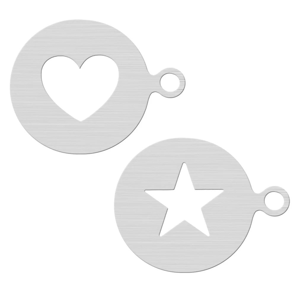 

2pcs Coffee Stencils Cappuccino Stencil Christmas Cake Stencils Cake Stencils Decorating Restaurant Latte Templates