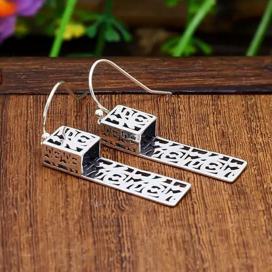 

Серьги из серебра 7,6 пробы с кабошоном, 925x20 мм