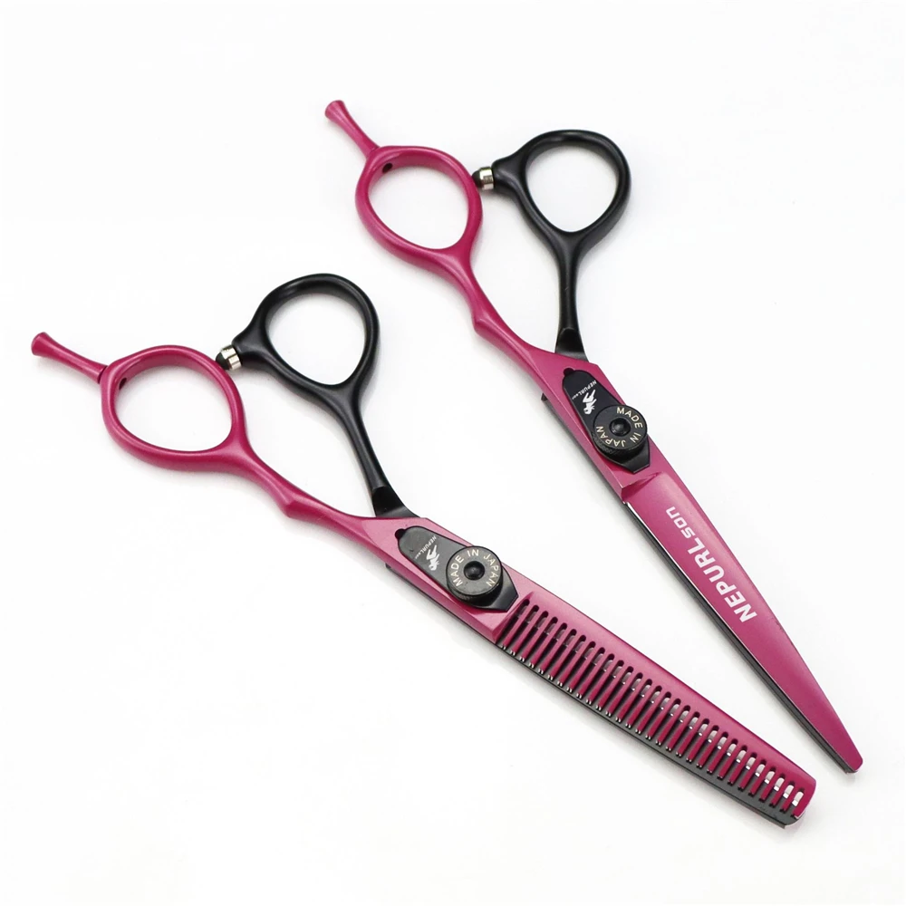 

Профессиональные Парикмахерские ножницы 6 дюймов из нержавеющей стали для стрижки волос семейный магазин Набор для стрижки цвета сливовог...