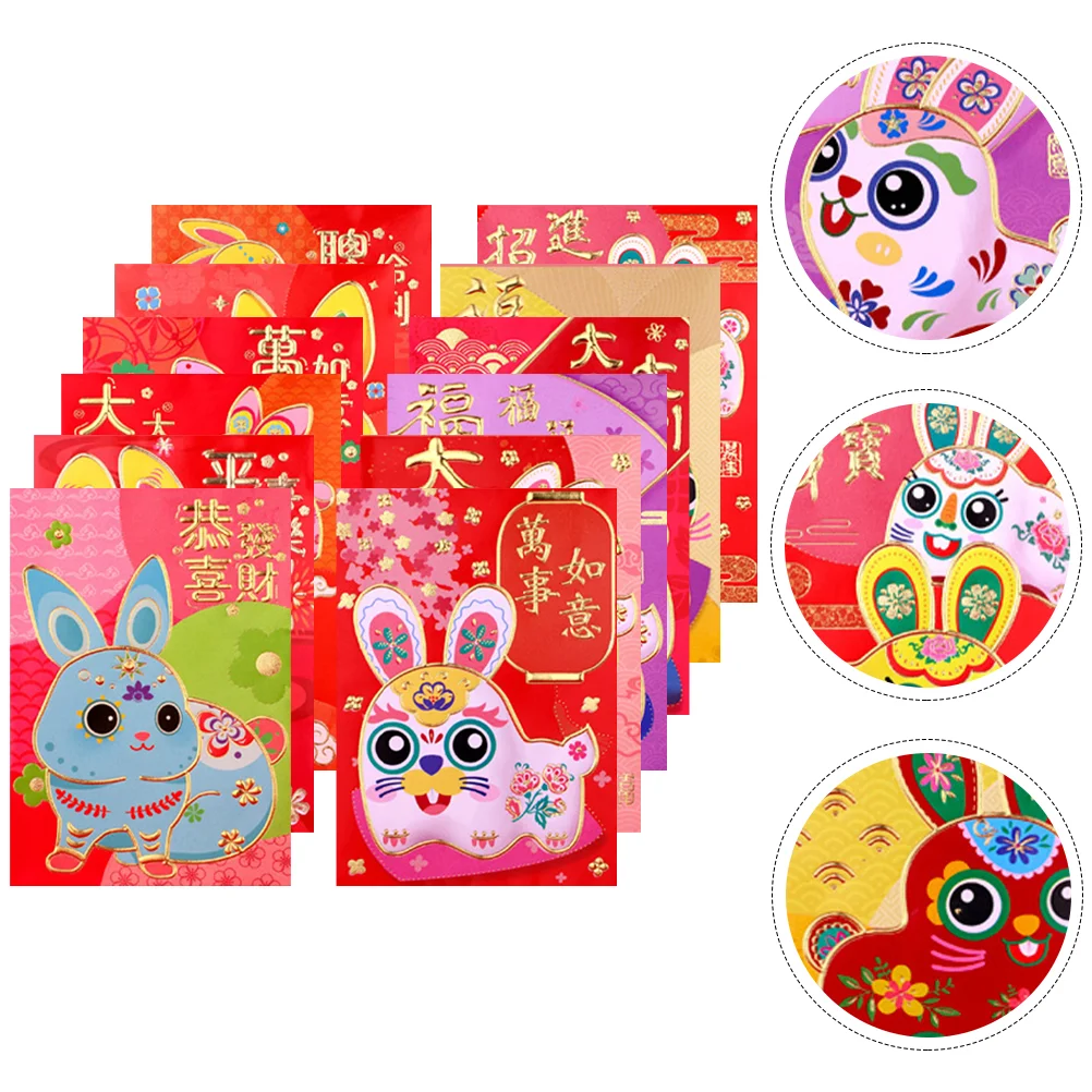

Envelopes Red Year Money New Chinese Envelope Packet Lucky Rabbit Gift Packets Lunar Cash Hong Bao Thefestival Spring Wedding