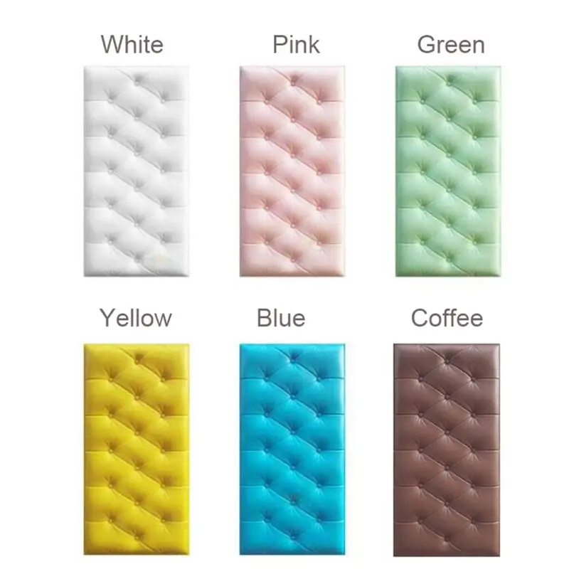 

3D PE Foam Wallpaper Brick Sticker Panel Eco Waterproof WallDecal,White,24X12in