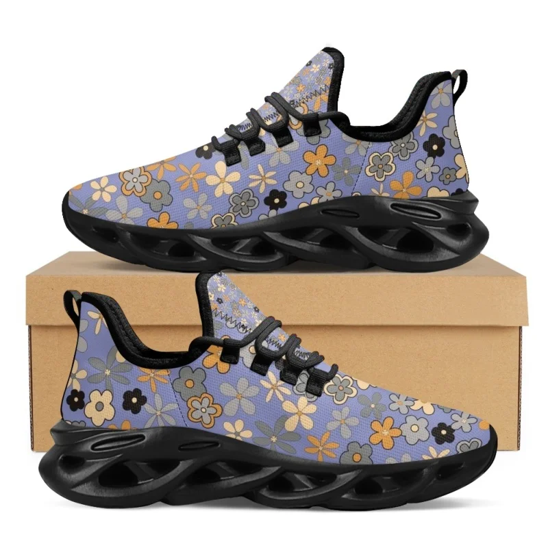 

Yikeluo Women Brand Design Sneakers Broken Flowers Print Flats Non Slip Female Shoes Beach Footwear Zapatilla Flats Footwear