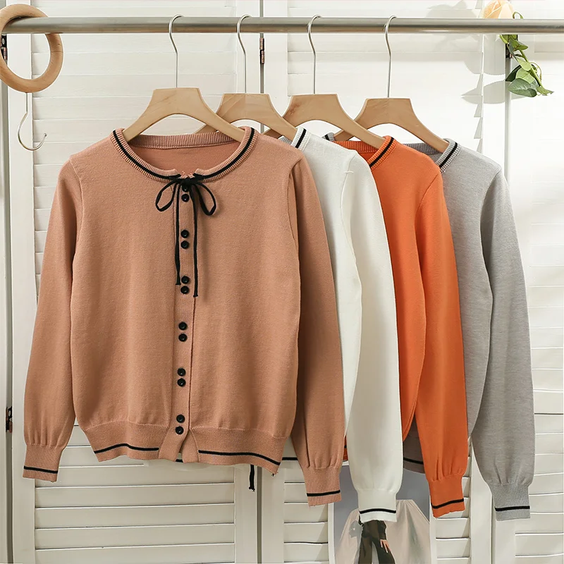 

Women 2022 New Single-breasted Cardigan Mujer Vintage Sweater Autumn Long Sleeve Top Female Clothing Korean Fashion Loose Coat