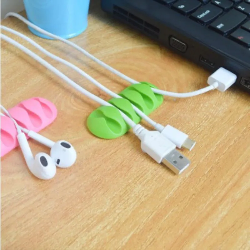 

Cable Organizer Fixer Clips USB Cable Winder Silicone Desktop Tidy Management Cable Holder for Mouse Headphone Wire Organizer