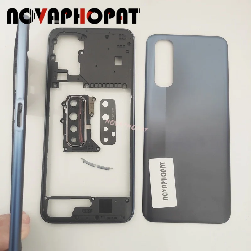 Фото Задняя крышка корпуса (дверца) для Oppo Realme 7 4G RMX2151 с рамкой LCD, боковыми кнопками громкости и линзой камеры №1