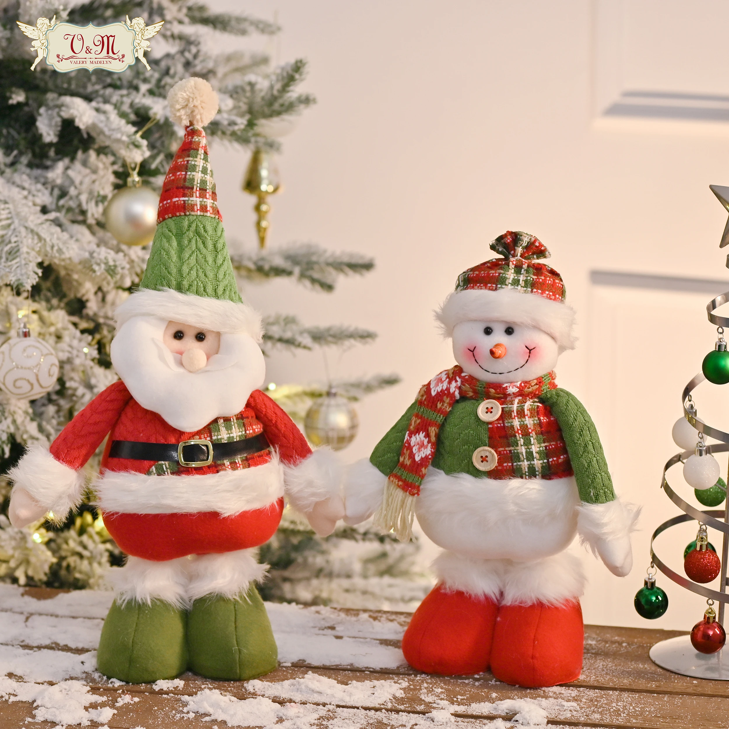 

Рождественские куклы Valery Madelyn, гибкие стоячие рождественские фотообои, Рождественское украшение, новинка 2023, новогодний декор