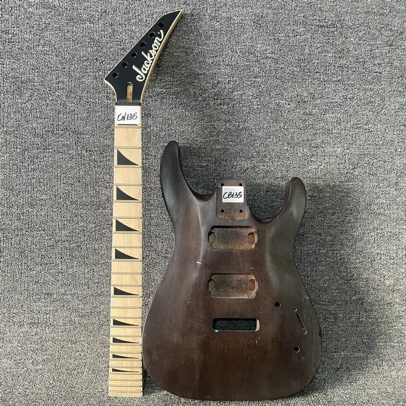 

CN135CB135 6 Strings Electric Guitar Kits Redwood Body with 24 Frets Maple Original Jackson Neck DIY Guitar SETS