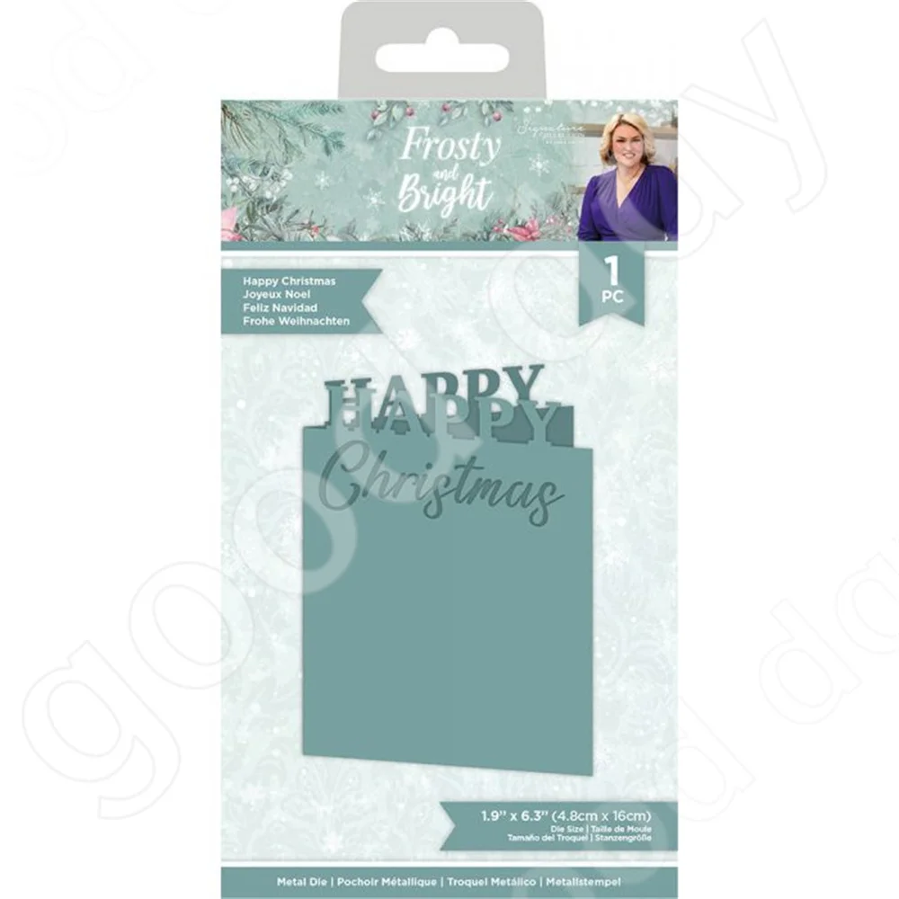 

Happy Christmas Metal Cutting Dies Scrapbook Diary Decoration Stencil Embossing Template Diy Greeting Card Handmade New 2022