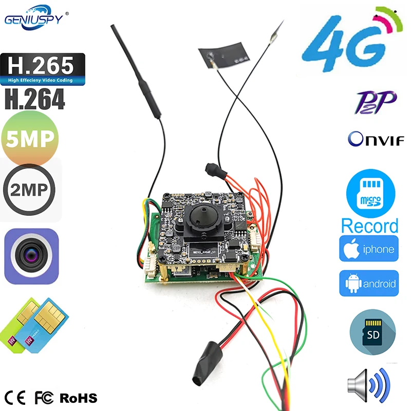 

Camhi P2P 5MP 2MP HD Diy 3G 4G IP Camera Module Chip Board Wifi Wireless Network Camera With Audio&TF Card Slot for Covert Use
