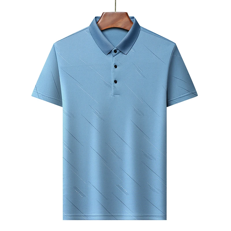 

2023 new style High quality men's cotton stripe polo shirt high-end business casual Lapel short sleeve T-shirt top size M-5XL