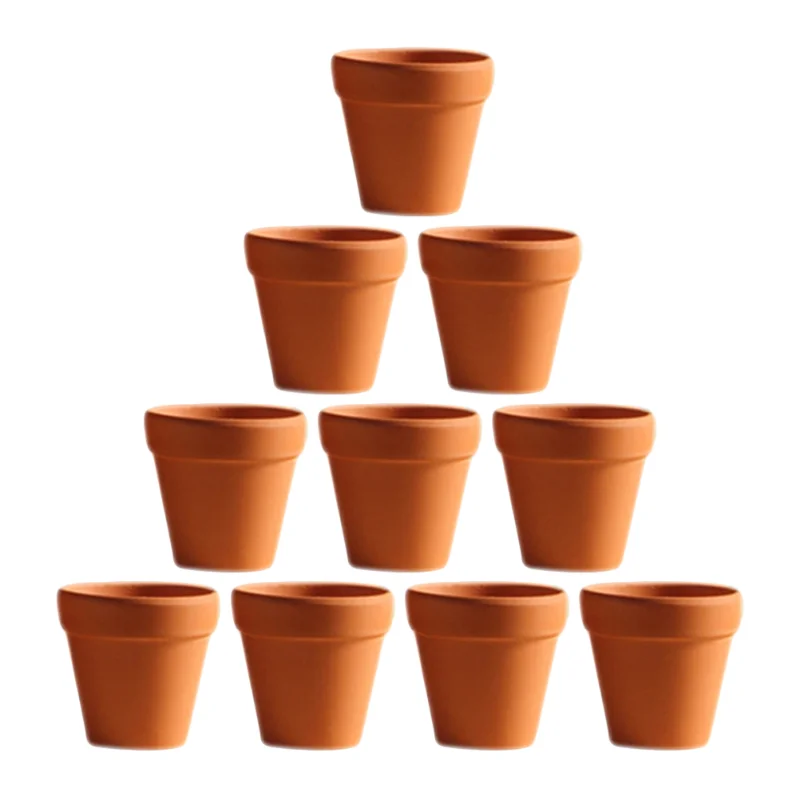 

10Pcs Small Mini Terracotta Pot Clay Ceramic Pottery Planter Cactus Flower Pots Succulent Nursery Pots Great