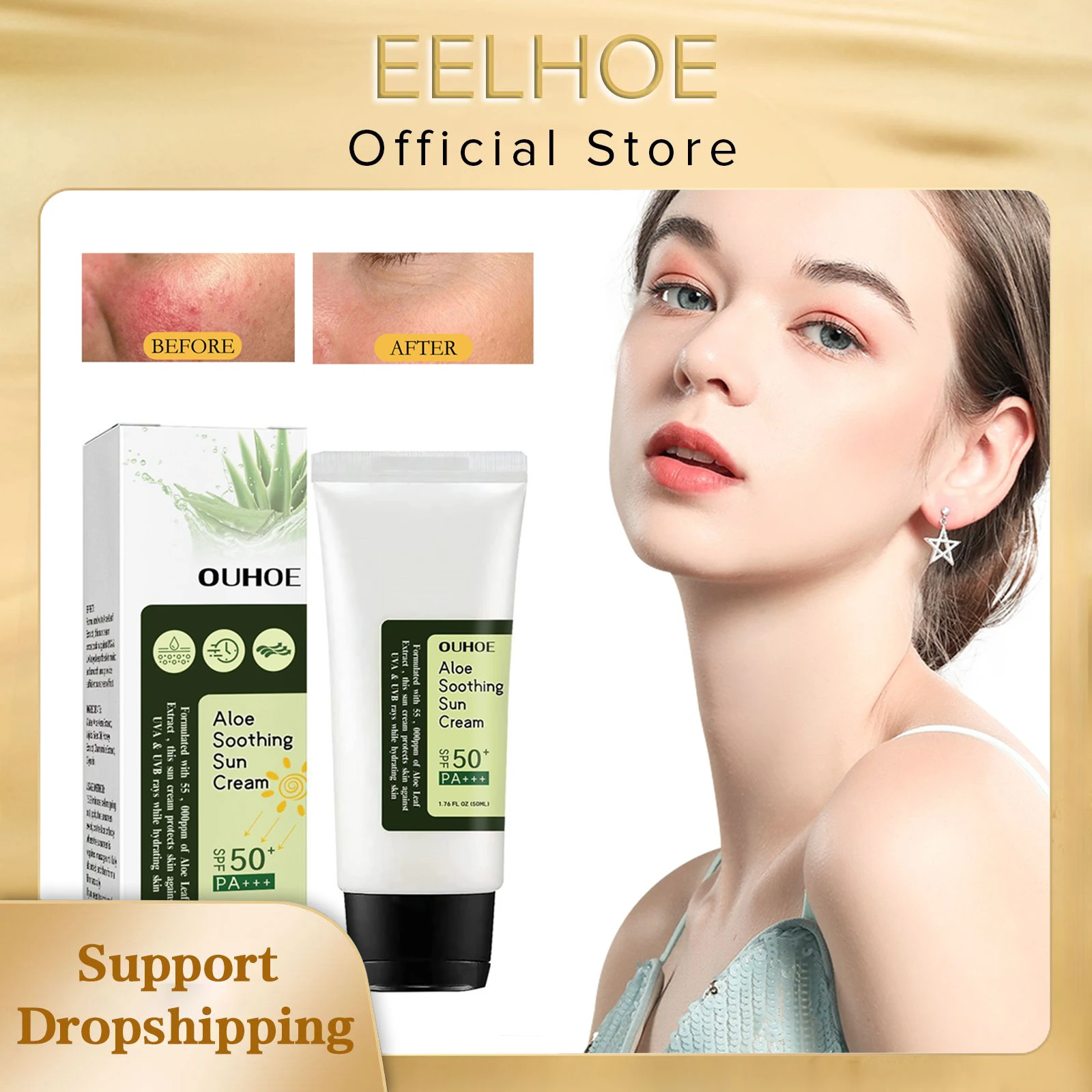 

Sunscreen Cream SPF50 UV Protection Sunblock Skin Protective Cream Sunburn Solar Blocker Refreshing Waterproof Body Sunscreen