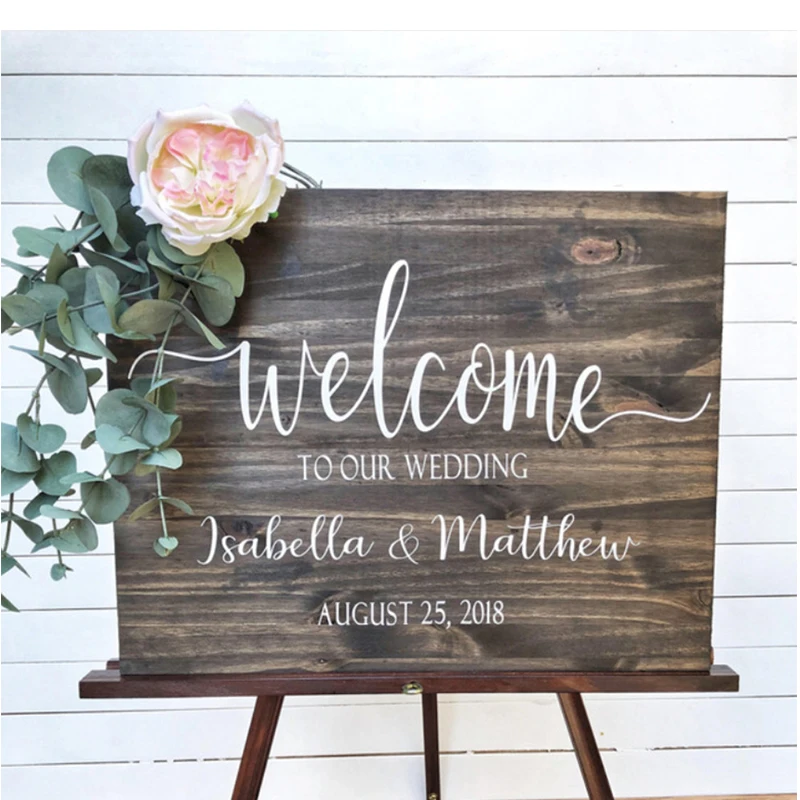 

Welcome Wedding Sign Vinyl Sticker Personalized Design Name Decal Wedding Sign Decor Mirror Custom Wedding Wedding Sticker