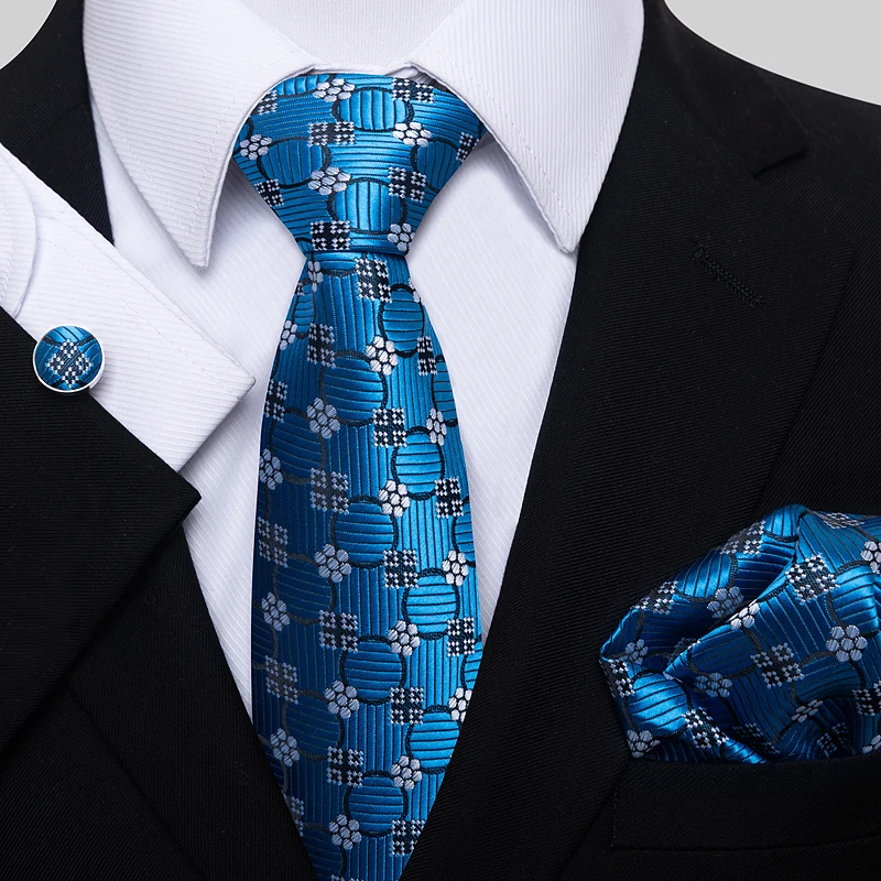 Fashion Brand Nice Handmade Silk Tie Handkerchief Cufflink Set For Men Necktie Orange Paisley Shirt Accessories lover's day