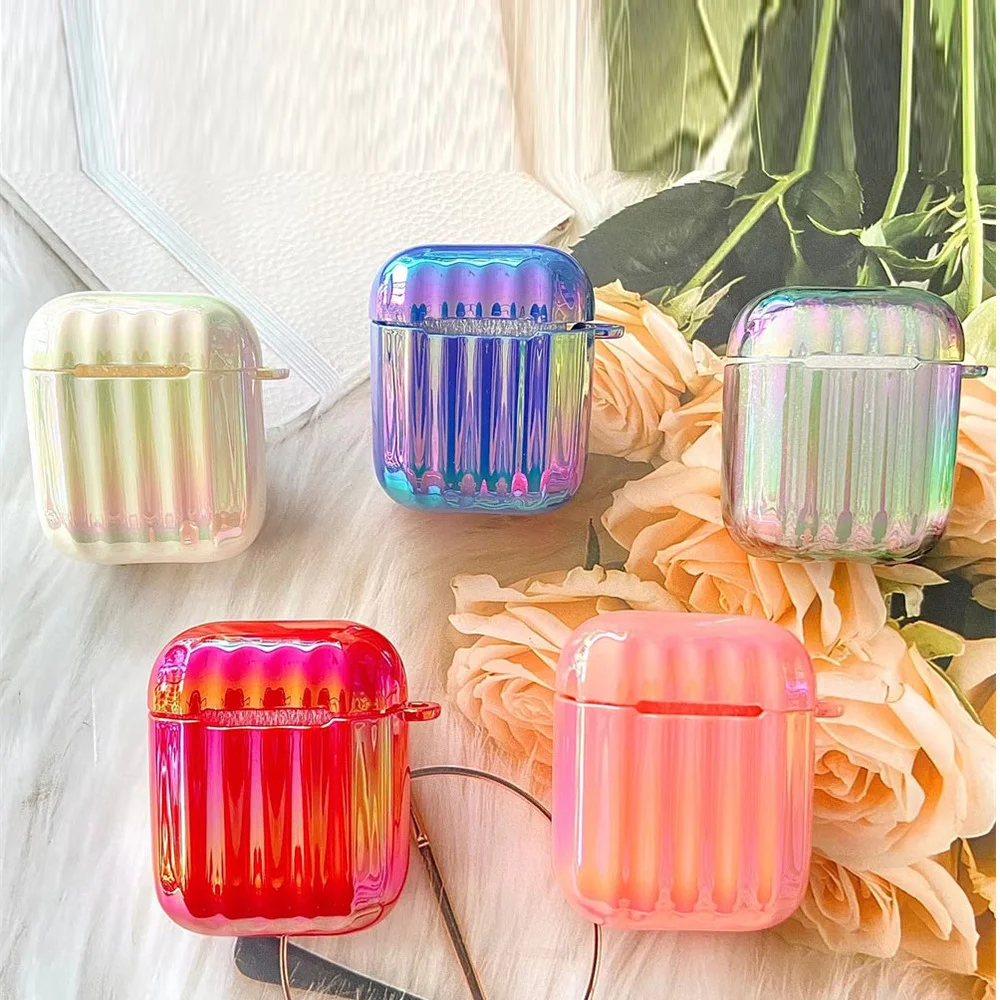 

For Airpods 3 2/1 Pro Aurora Plating Suitcase Earphone Case For Apple Air pods Pro 2 1 Rainbow Glitter Gradient Silicone Cover