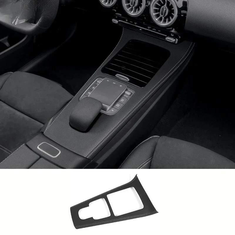 

Кожаная крышка центральной консоли автомобиля, накладка на панель, рамка, аксессуары для интерьера для Mercedes Benz A CLA Class W177 C118 AMG