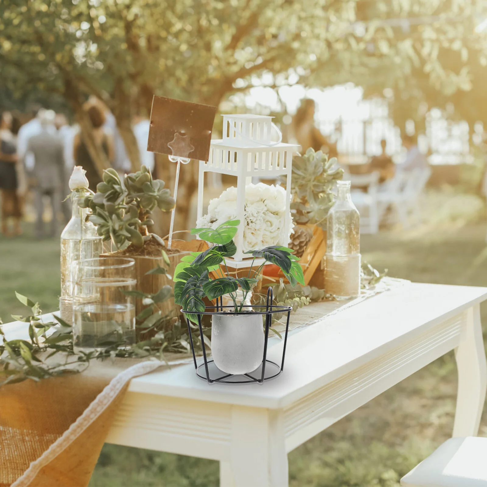 

2 Pcs Black Hanger Bonsai Hanging Basket Flowerpot Bracket Deck Stand Hook Holder