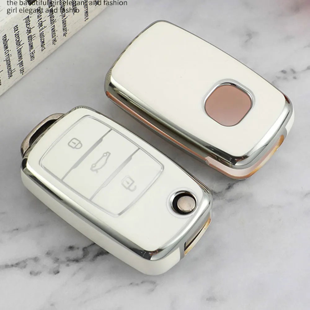 

Чехол Для Автомобильного Ключа-пульта Из ТПУ Для Volkswagen VW Polo Golf Passat Tiguan Beetle Caddy T5 Eos Skoda Octavia Seat...