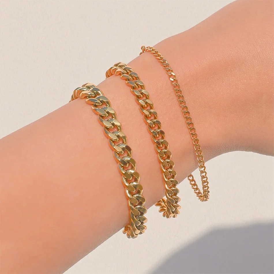 

Kaifanxi Stainless Steel Bracelet Women's Chain Box Gold Charm Friendship Bracelets for Women Jewelry Gifts