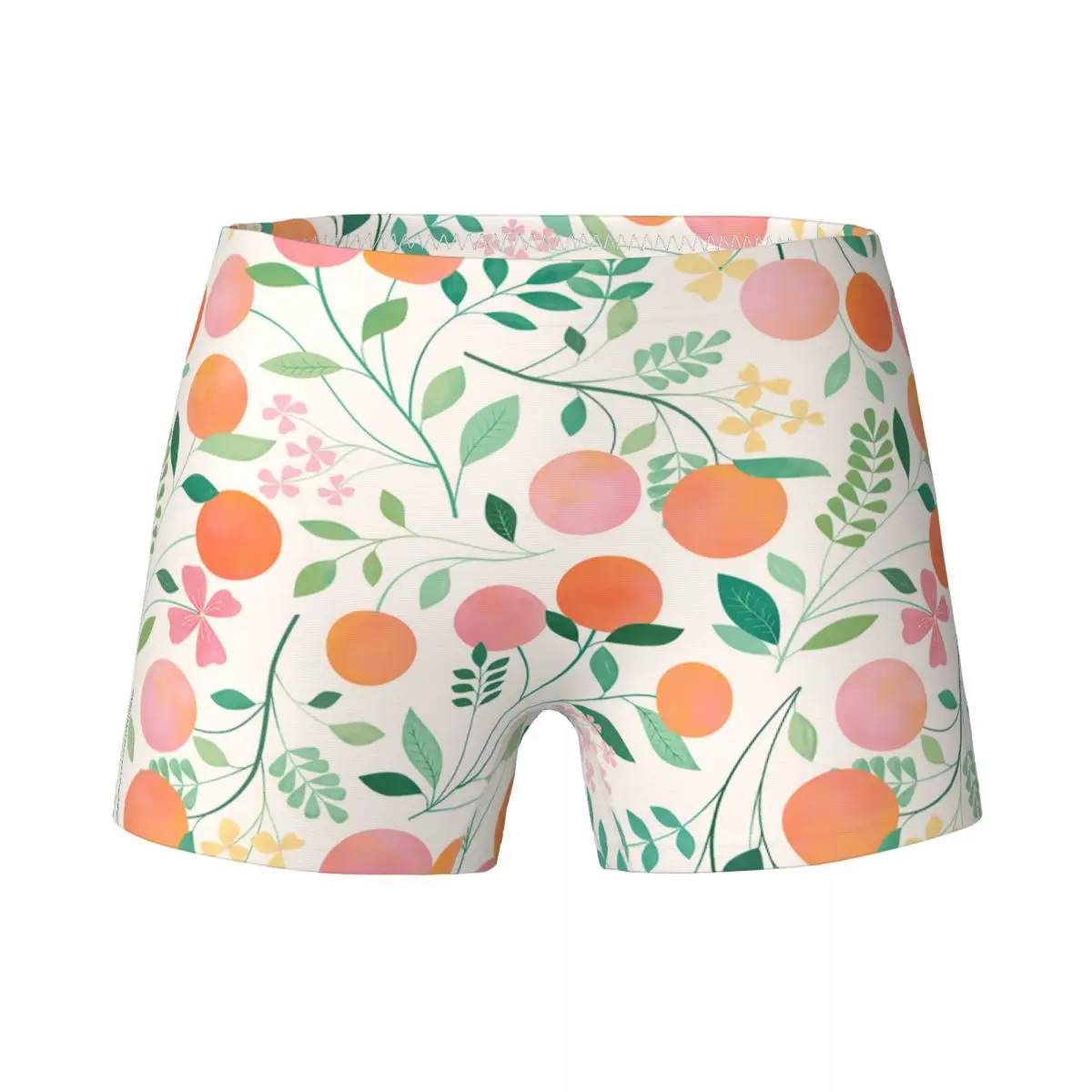 

Young Girls Flower Green Leaves Peach Boxers Children's Cotton Underwear Teenagers Cute Fruit Underpants Breathable Shorts 4-15Y