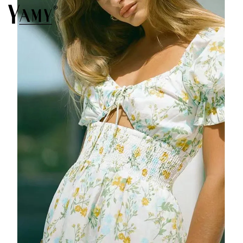 

Летние платья, женское Цветочное платье, пикантные вечерние платья, элегантное пляжное мини-платье, модные корейские платья с оборками, бел...