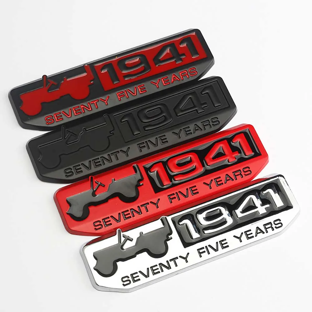 

New 3D Metal 1941 badge Trail Rated Emblem Decal Car Stickers For JEEP Guide Wrangler Free Guest Grand Cherokee Accessories