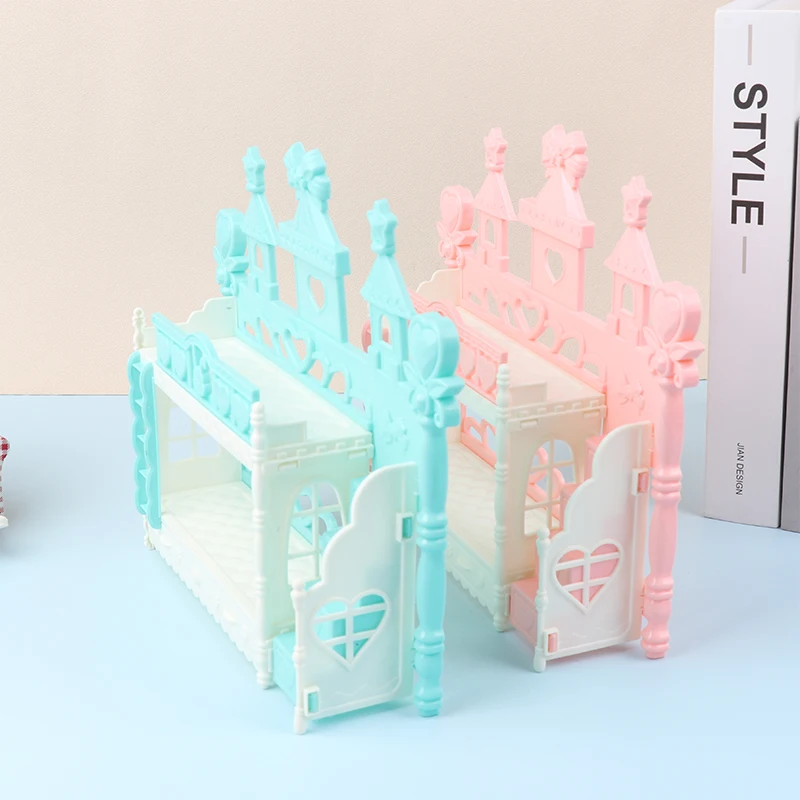 Миниатюрная кровать принцессы для кукольного домика модель двухъярусной