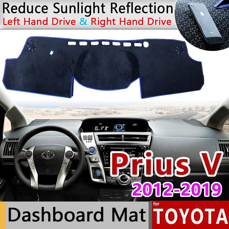 Для Toyota Prius V α Daihatsu Mebius 2012 2013 2014 2015 2016 2017 2018 2019 ZVW40 Противоскользящий коврик для приборной панели аксессуары