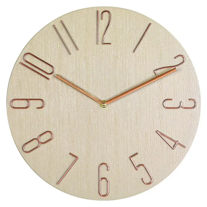 

Kitchen Modern Simple Round Wall Clock Classics Silent Numberal MDF plastic Clock For Bedroom Office Living Room Decor Gift