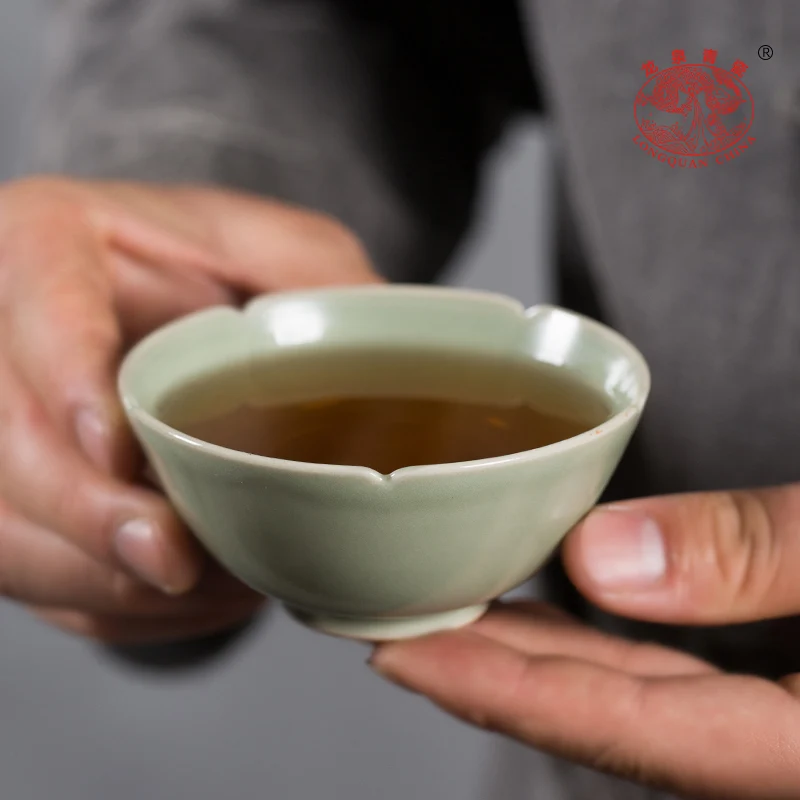 

Чашка Longquan Celadon Master, чашка для чая в китайском ретро стиле кунг-фу, чашка для чая, керамическая чашка для дегустации чая ручной работы Ху цзяньон