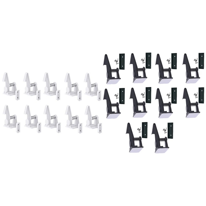 

20Pcs Cabinet Locks Child Safety Latches Baby Safe Magnetic Drawer Cupboard Lock Proof Cabinet Locks White & Black