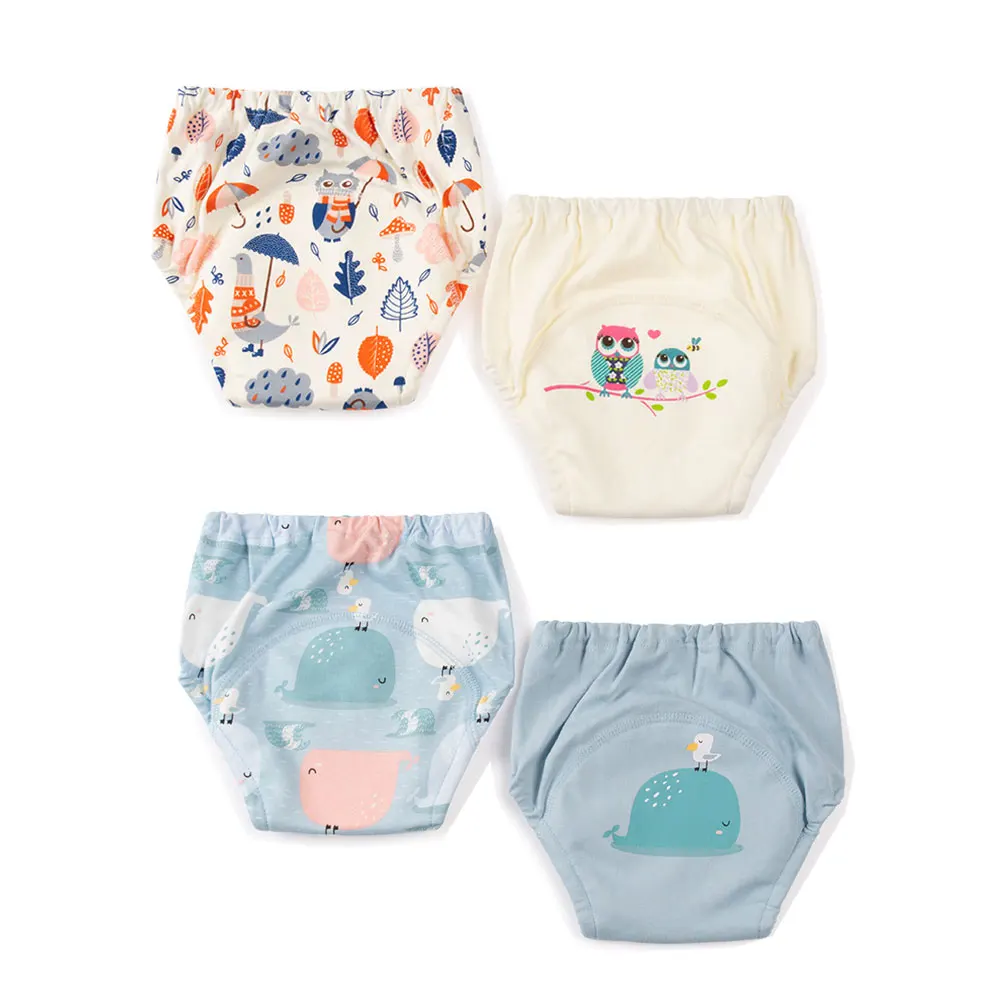 

Детские многоразовые подгузники, трусики, трусики для тренировок в горшке для детей, экологичные тканевые подгузники, хлопковые моющиеся 4-слойные подгузники для новорожденных