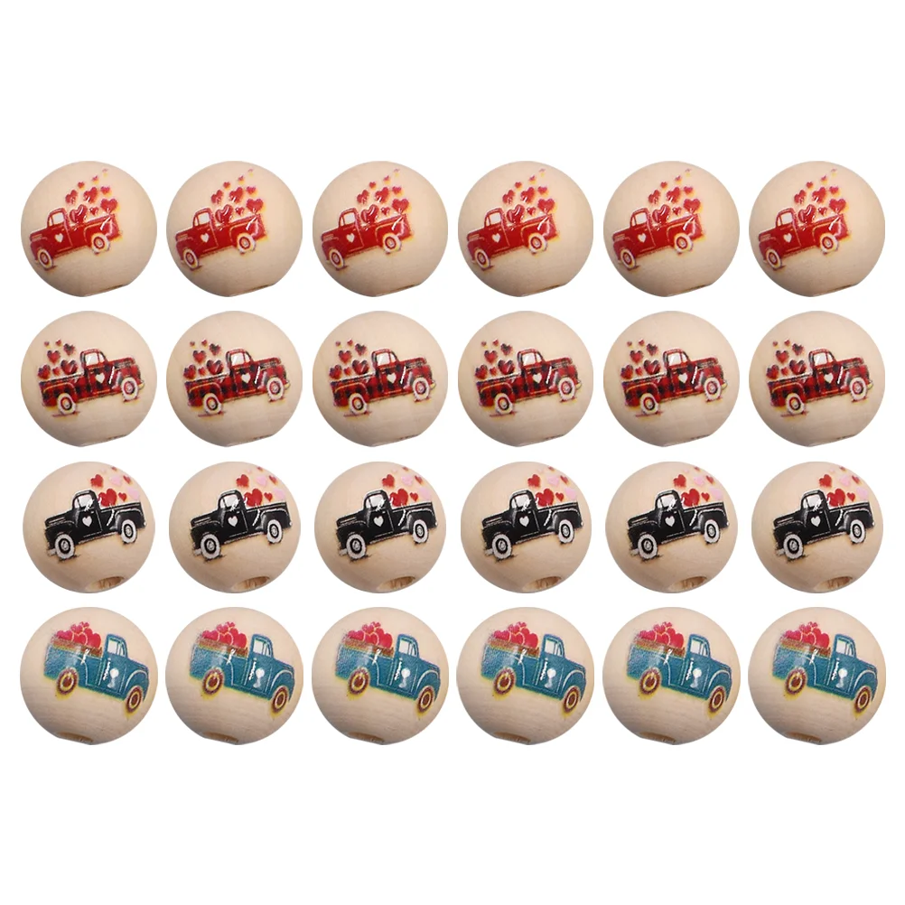 

40PCS Valentine's Day Series Round Beads DIY Decorative Bead Accessories for DIY Home