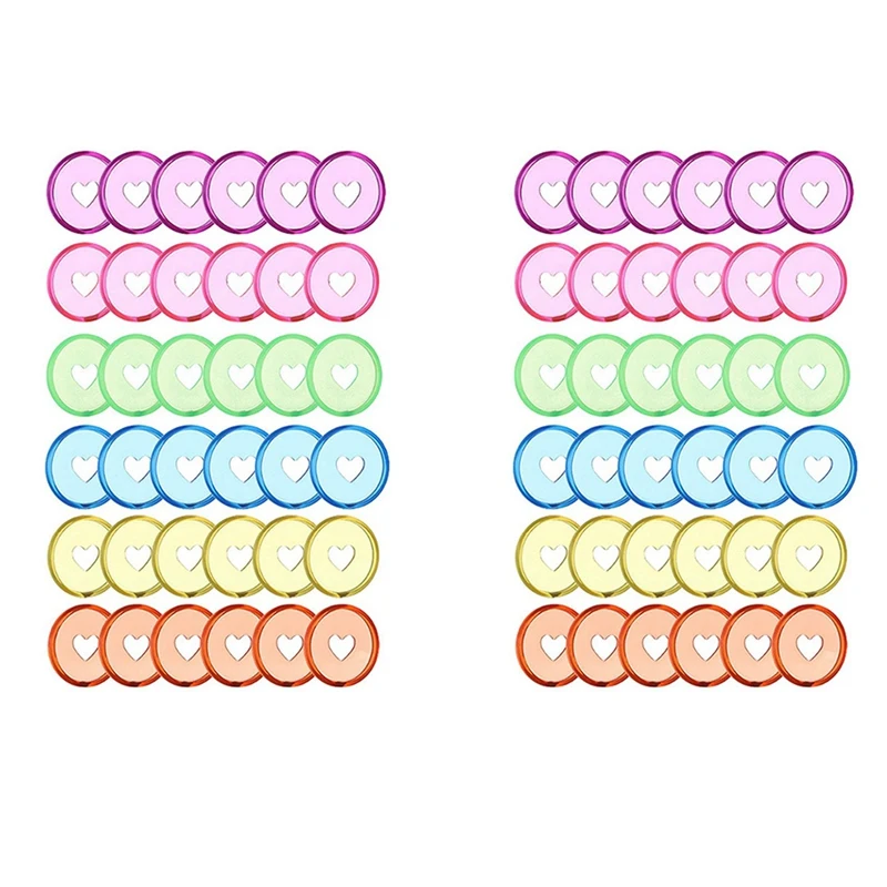 

120 Pcs 24Mm Plastic Book Binding Discs, Discbound Expansion Discs, Heart Binder Rings Mushroom Hole For DIY Notebooks