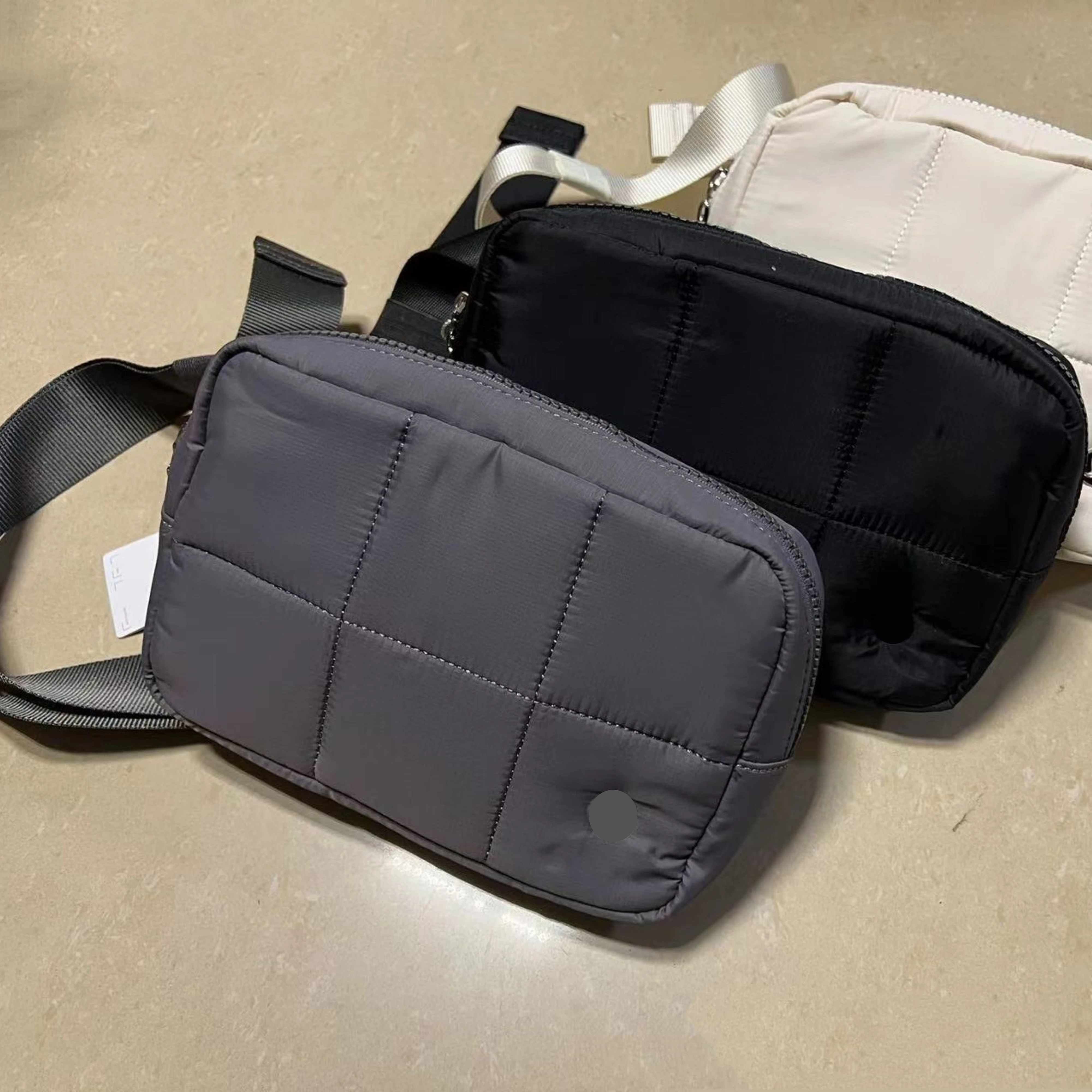 NWT Luluwomen Quilted Grid Belt Bag 1.5L Water-Repellent Fabric Sports Running Fitness Bag Outdoor Sports Leisure Crossbody Bag