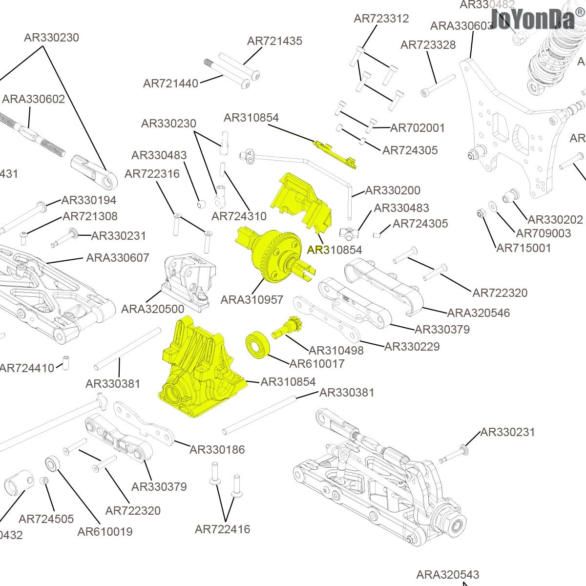 АР 310427 310854 ARAC5006 ARA 310957 Дифференциал с алюминиевой стальной шестерней 10T 43T