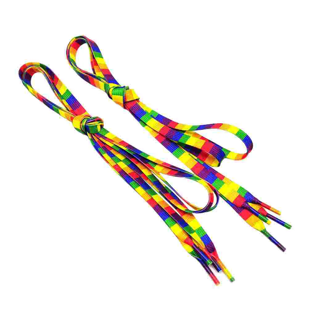 

Rainbow Laces Gradient Ramp Flat Shoe Sneakers Pattern Shoelace Colorful Shoelaces Ties Fashionable Lace-up Stripe