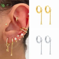 yuxintome 925 sterling silver earrings high quality fashion earrings luxury shiny pendant earrings women hoop earrings 2022 new