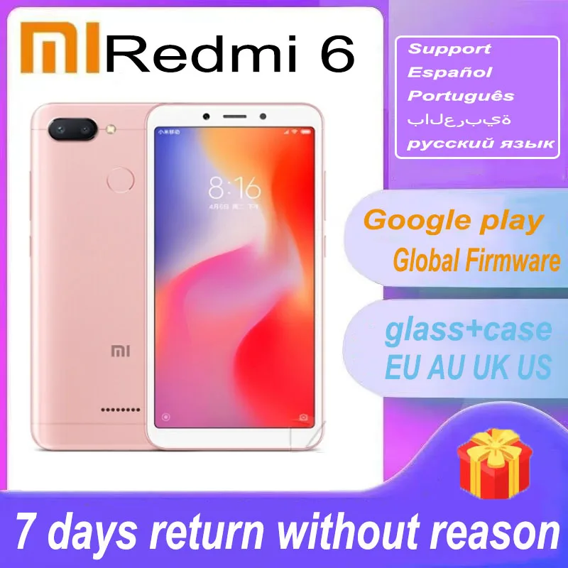 11.11 sale Global version Xiaomi redmi 6 Redmi 6pro redmi 6A Global Firmware cellphone  networks