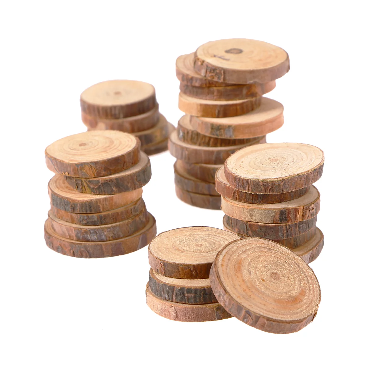 

Wood Slices Log Discs Wooden Diy Natural Unfinished Circles Craft Coasters Bark Accessories Logs Tiny Rounds Cookies Ornaments